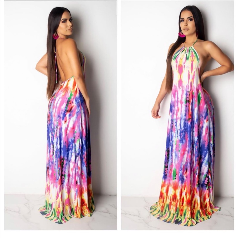 Long multi colored maxi dress
